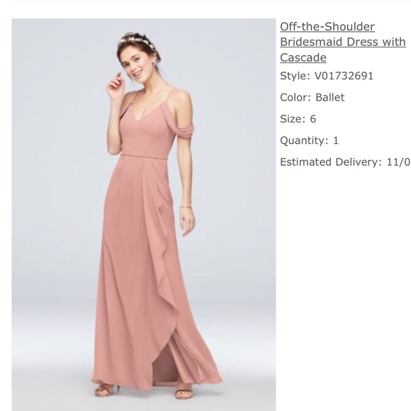 David's Bridal | Dresses | Davids Bridal Offtheshoulder Bridesmaid Dress |  Poshmark
